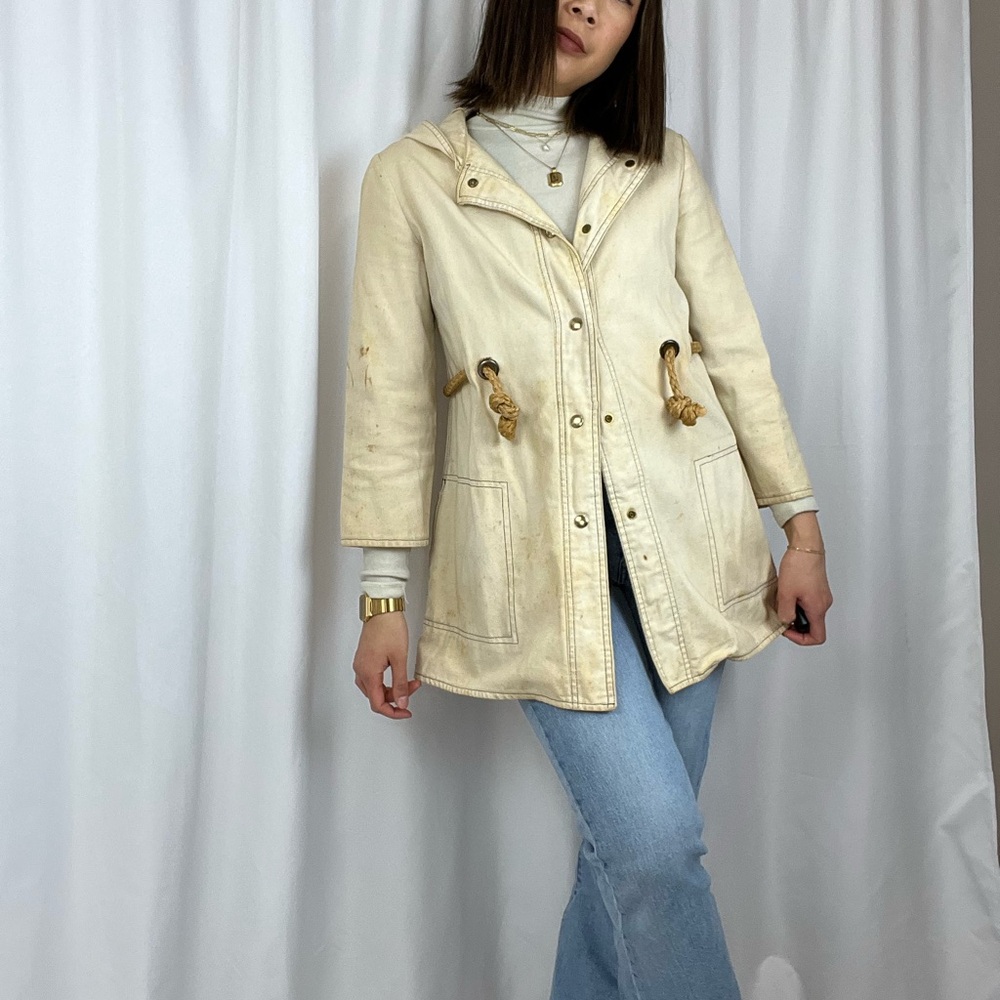 Women's Beige Hooded Jacket